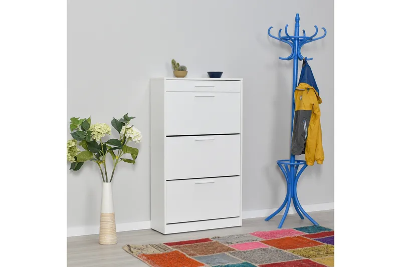Shoe Cabinet Hvit - Hvit - Oppbevaring - Skooppbevaring - Skoskap