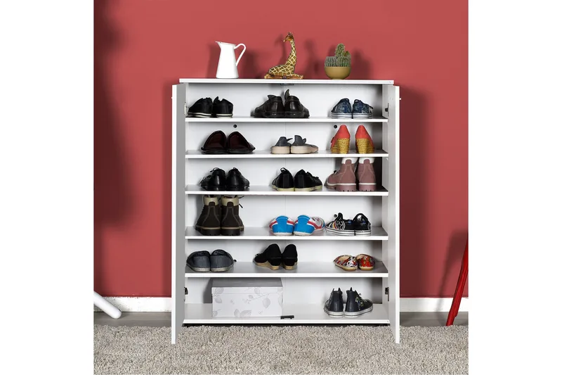 Shoe Cabinet Hvit - Hvit - Oppbevaring - Skooppbevaring - Skoskap