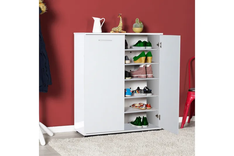 Shoe Cabinet Hvit - Hvit - Oppbevaring - Skooppbevaring - Skoskap