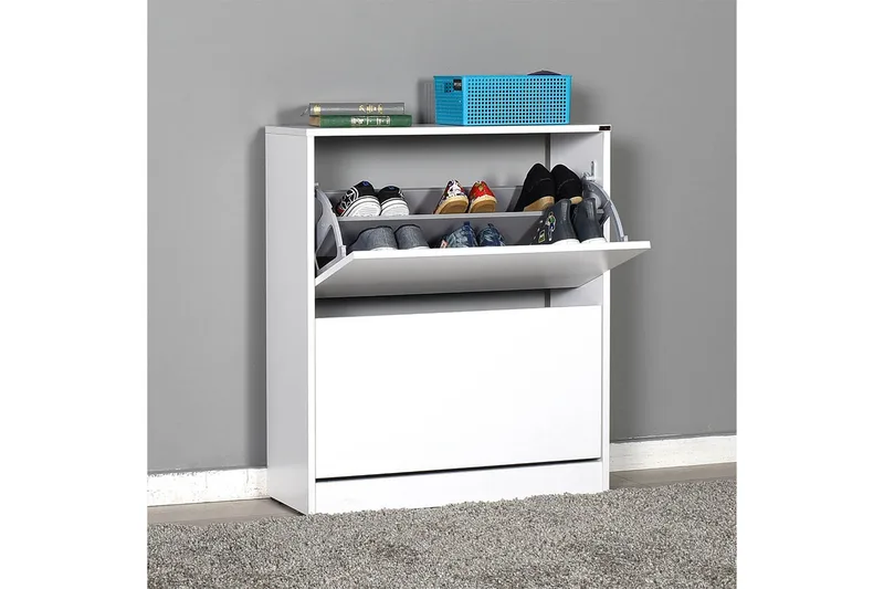 Shoe Cabinet Hvit - Hvit - Oppbevaring - Skooppbevaring - Skoskap