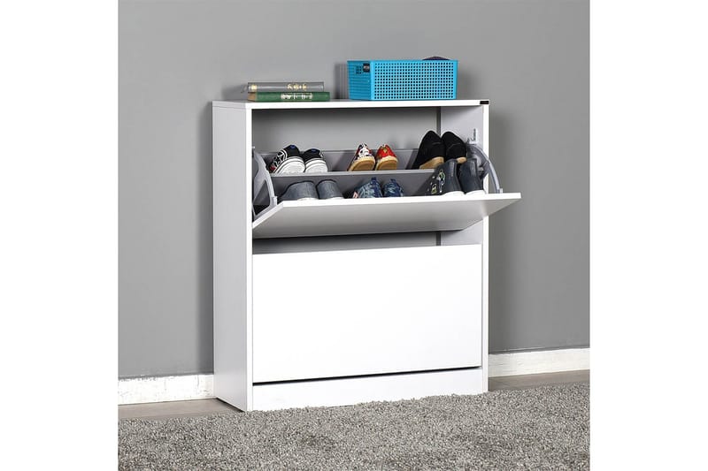 Shoe Cabinet Hvit - Hvit - Oppbevaring - Skooppbevaring - Skoskap