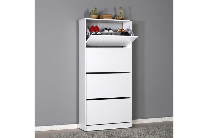Shoe Cabinet Hvit - Hvit - Oppbevaring - Skooppbevaring - Skoskap