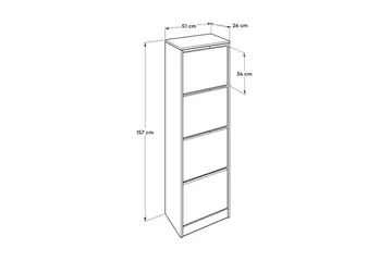 Shoe Cabinet Hvit - Hvit - Oppbevaring - Skooppbevaring
