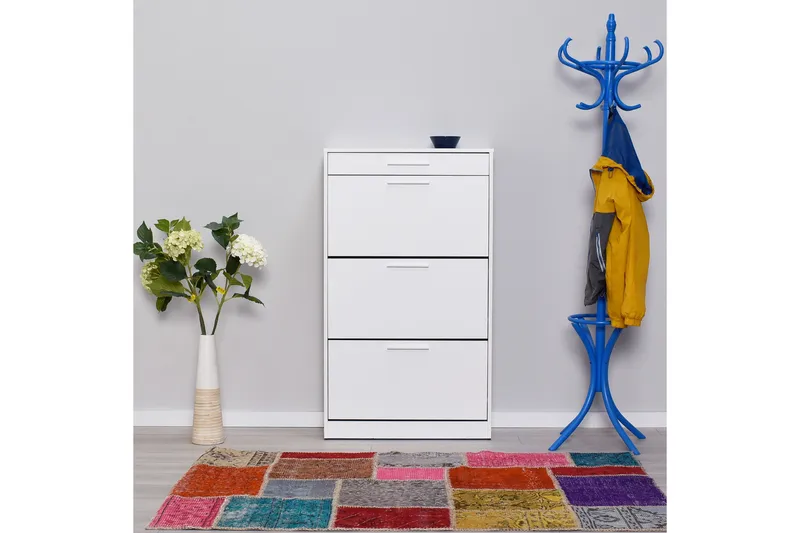 Shoe Cabinet Hvit - Hvit - Oppbevaring - Skooppbevaring - Skoskap