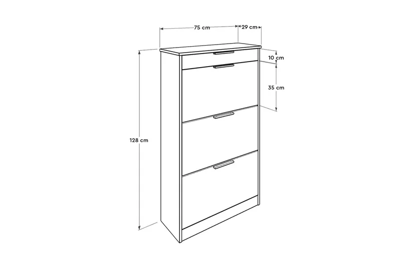 Shoe Cabinet Hvit - Hvit - Oppbevaring - Skooppbevaring