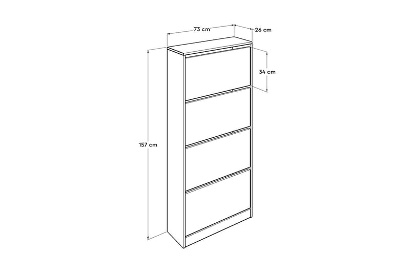 Shoe Cabinet Hvit - Oppbevaring - Skooppbevaring - Skoskap