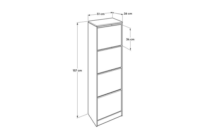Shoe Cabinet Hvit - Oppbevaring - Skooppbevaring - Skoskap