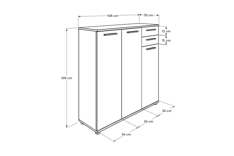 Shoe Cabinet Hvit - Oppbevaring - Skooppbevaring - Skoskap