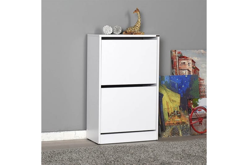 Shoe Cabinet Hvit - Skoskap - Gangoppbevaring - Skooppbevaring