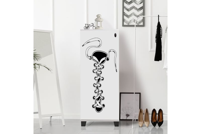 Shoe Cabinet Hvit|Svart - Hvit/Svart - Oppbevaring - Skooppbevaring - Skoskap