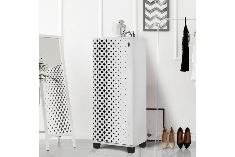 Shoe Cabinet Hvit|Svart - Hvit/Svart - Oppbevaring - Skooppbevaring - Skoskap