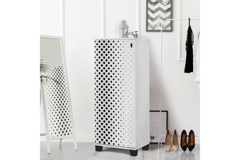 Shoe Cabinet Hvit|Svart - Hvit/Svart - Oppbevaring - Skooppbevaring