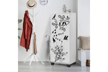 Shoe Cabinet Hvit|Svart - Hvit/Svart - Oppbevaring - Skooppbevaring