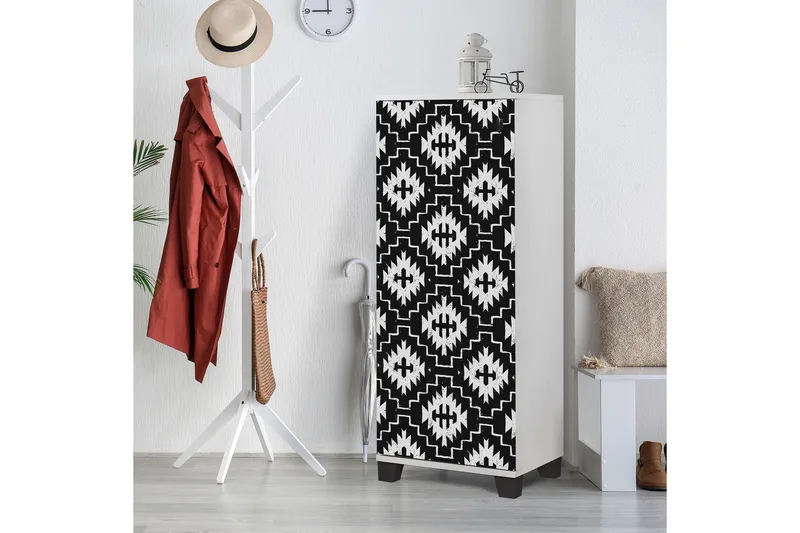 Shoe Cabinet Hvit|Svart - Hvit/Svart - Oppbevaring - Skooppbevaring - Skoskap