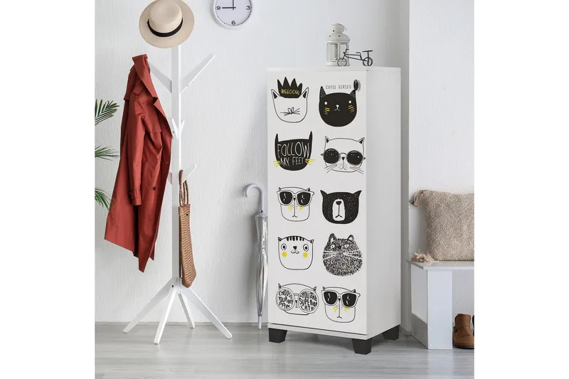Shoe Cabinet Hvit|Svart - Hvit/Svart - Oppbevaring - Skooppbevaring - Skoskap