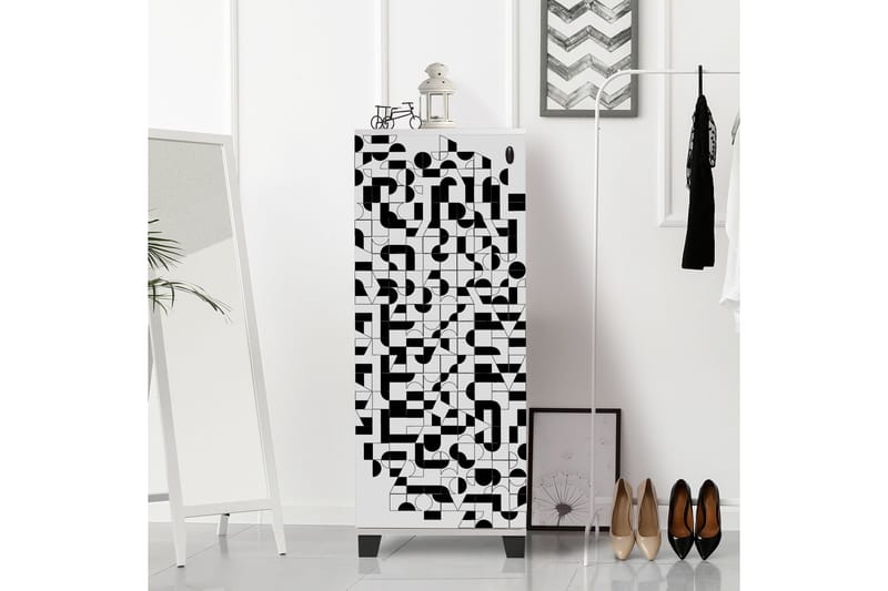 Shoe Cabinet Hvit|Svart - Hvit/Svart - Oppbevaring - Skooppbevaring - Skoskap
