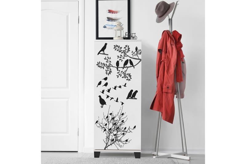 Shoe Cabinet Hvit|Svart - Oppbevaring - Skooppbevaring - Skoskap