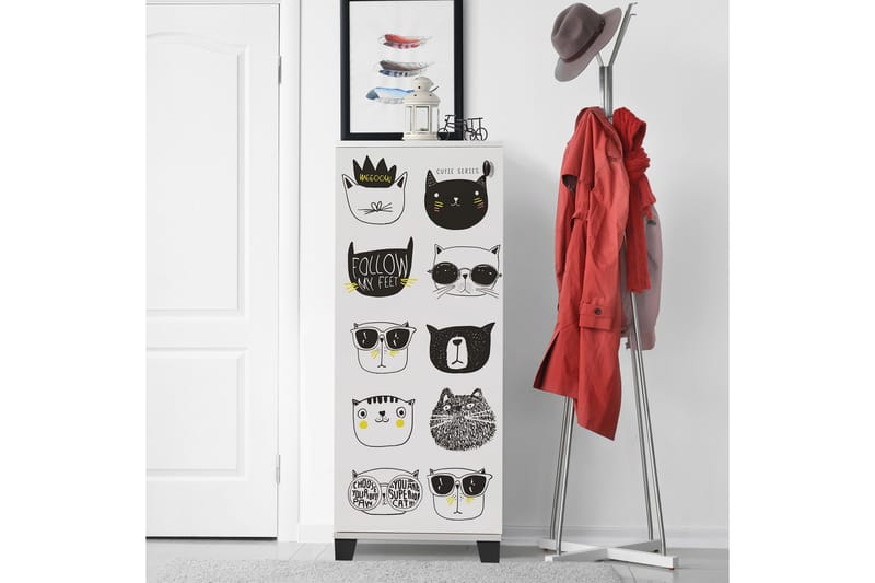 Shoe Cabinet Hvit|Svart - Oppbevaring - Skooppbevaring - Skoskap