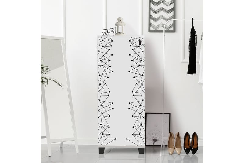 Shoe Cabinet Hvit|Svart - Oppbevaring - Skooppbevaring - Skoskap