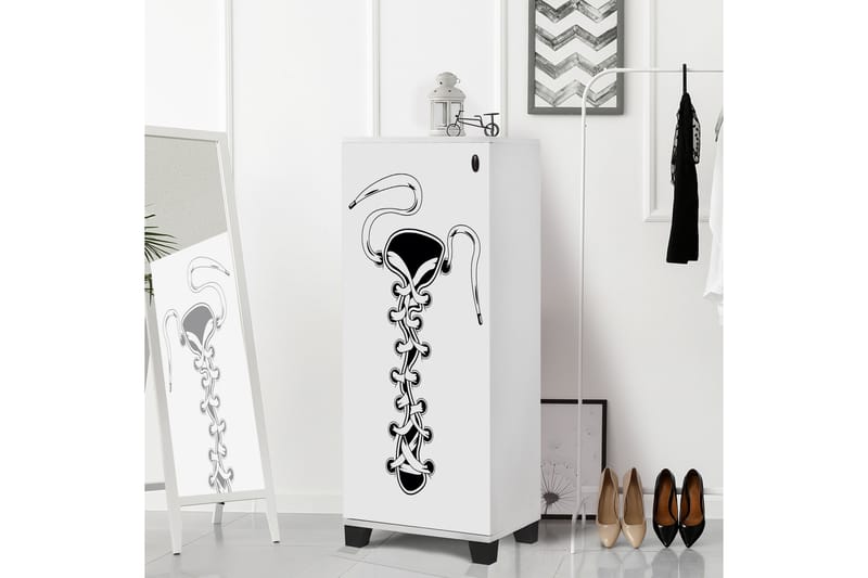 Shoe Cabinet Hvit|Svart - Skoskap - Gangoppbevaring - Skooppbevaring