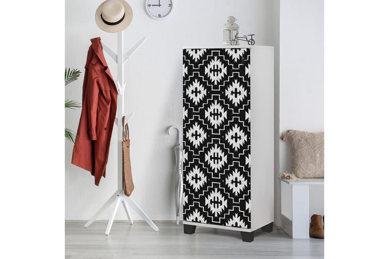 Shoe Cabinet Hvit|Svart - Skoskap - Gangoppbevaring - Skooppbevaring