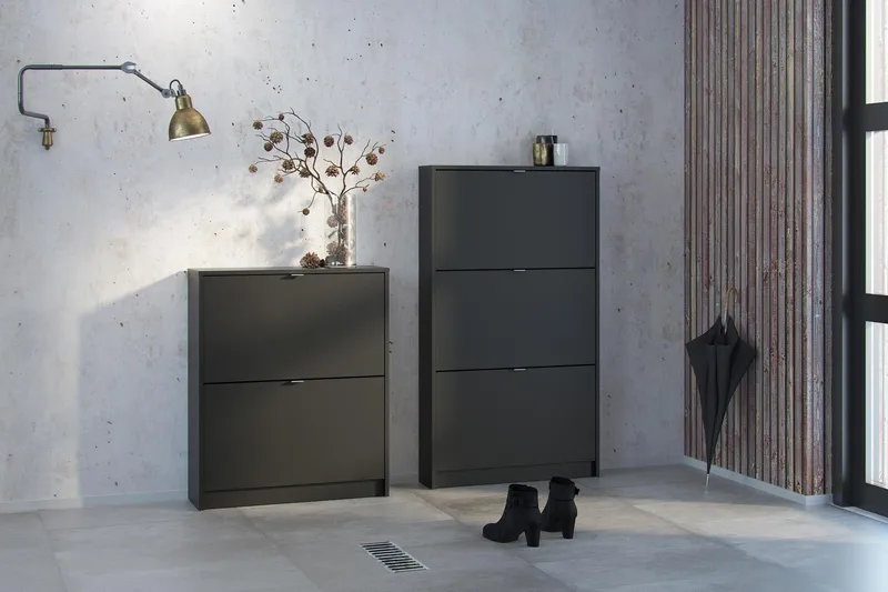 Shoey Skoskap 2 Fack - Svart - Oppbevaring - Skooppbevaring - Skoskap