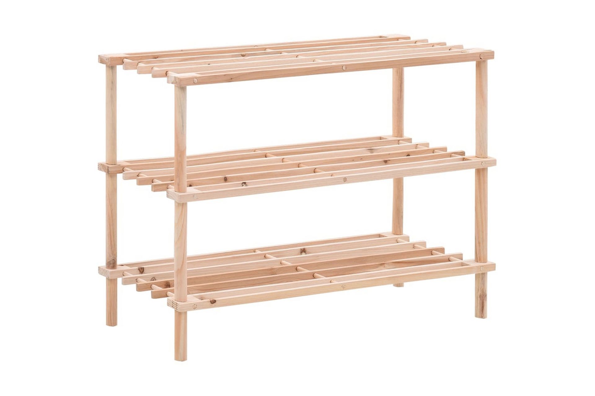 Skohylle 3 nivåer heltre gran - Beige - Oppbevaring - Skooppbevaring