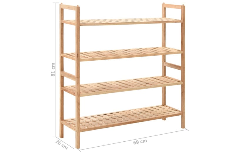 Skohylle heltre valnøtt 69x26x81 cm - Oppbevaring - Skooppbevaring