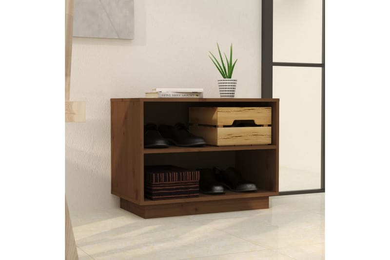 Skohylle honningbrun 60x34x45 cm heltre furu - Brun - Oppbevaring - Skooppbevaring - Skoskap