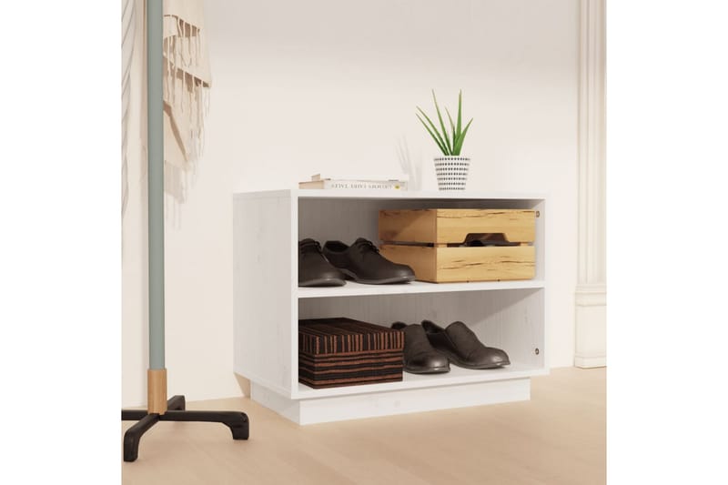 Skohylle hvit 60x34x45 cm heltre furu - Hvit - Oppbevaring - Skooppbevaring - Skoskap