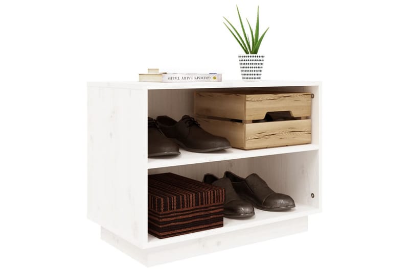 Skohylle hvit 60x34x45 cm heltre furu - Hvit - Oppbevaring - Skooppbevaring - Skoskap