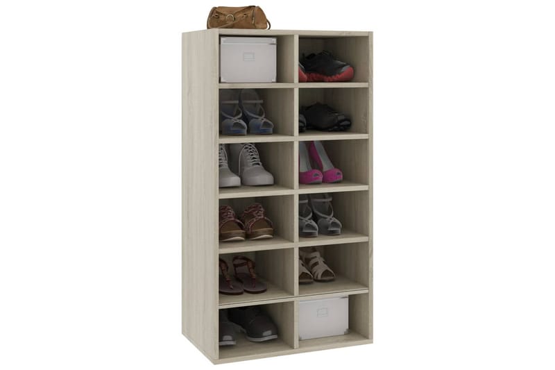 Skohylle sonoma eik 54x34x100 cm sponplate - Oppbevaring - Skooppbevaring