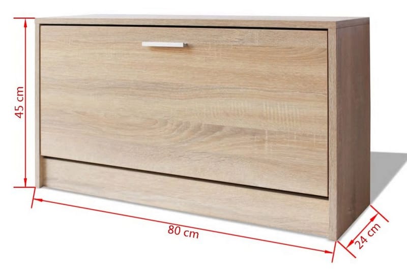 Skooppbevaringsbenk Eik 80x24x45 cm - Skoskap - Gangoppbevaring - Skooppbevaring