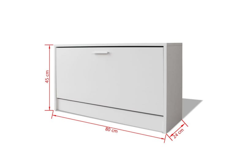 Skooppbevaringsbenk Hvit 80x24x45 cm - Oppbevaring - Skooppbevaring - Skoskap