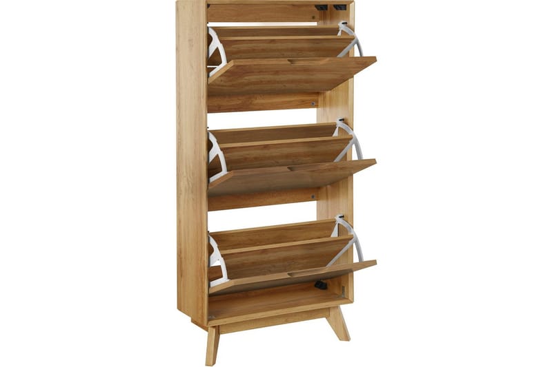 Skoplagring Ezra 3 klaffer 60x24x125 cm, Wotan eik - 60x24x125 cm, Wotan eik - Oppbevaring - Skooppbevaring - Skoskap