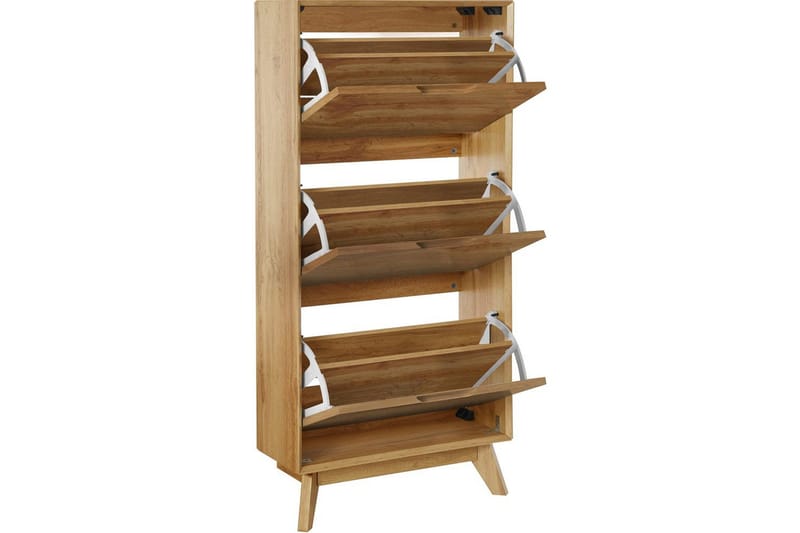 Skoplagring Ezra 3 klaffer 60x24x125 cm, Wotan eik - 60x24x125 cm, Wotan eik - Oppbevaring - Skooppbevaring - Skoskap