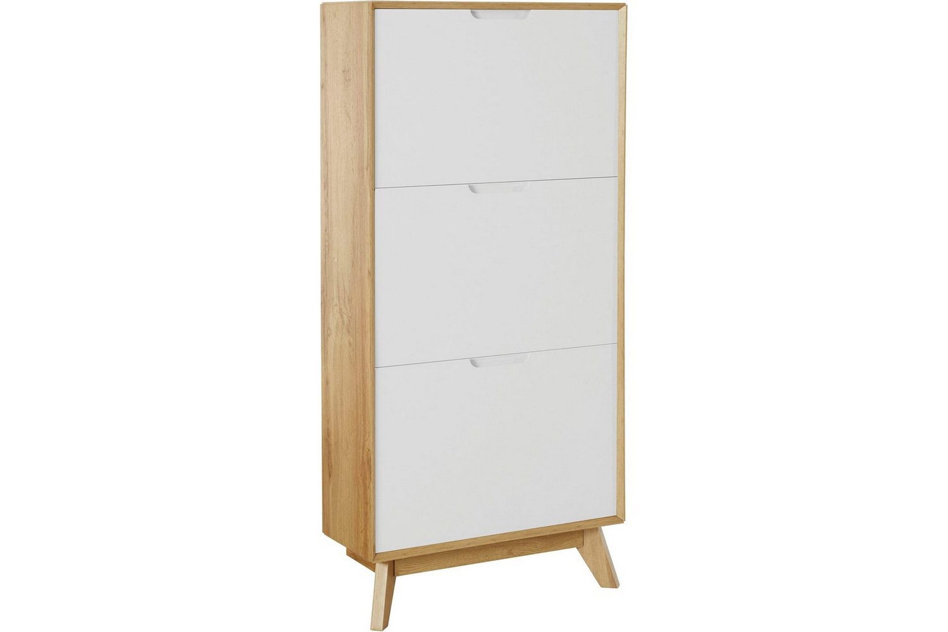 Skoplagring Ezra 3 klaffer 60x24x125 cm, Wotan eik/hvit - 60x24x125 cm, Wotan eik/hvit