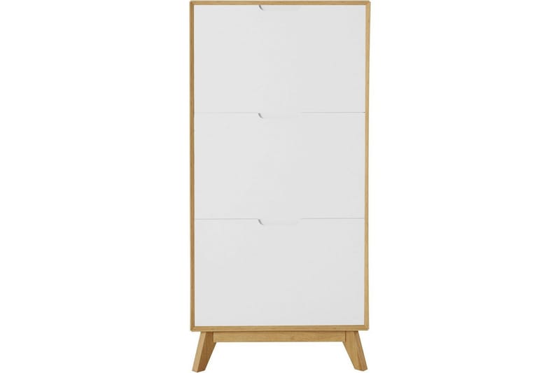 Skoplagring Ezra 3 klaffer 60x24x125 cm, Wotan eik/hvit - 60x24x125 cm, Wotan eik/hvit - Oppbevaring - Skooppbevaring - Skoskap