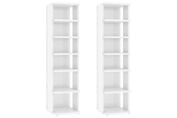 Skoskap 2 stk høyglans hvit 25x27x102 cm - Hvit - Oppbevaring - Skooppbevaring - Skoskap