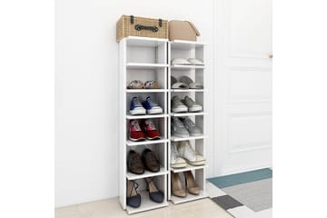 Skoskap 2 stk høyglans hvit 25x27x102 cm - Hvit - Oppbevaring - Skooppbevaring - Skoskap