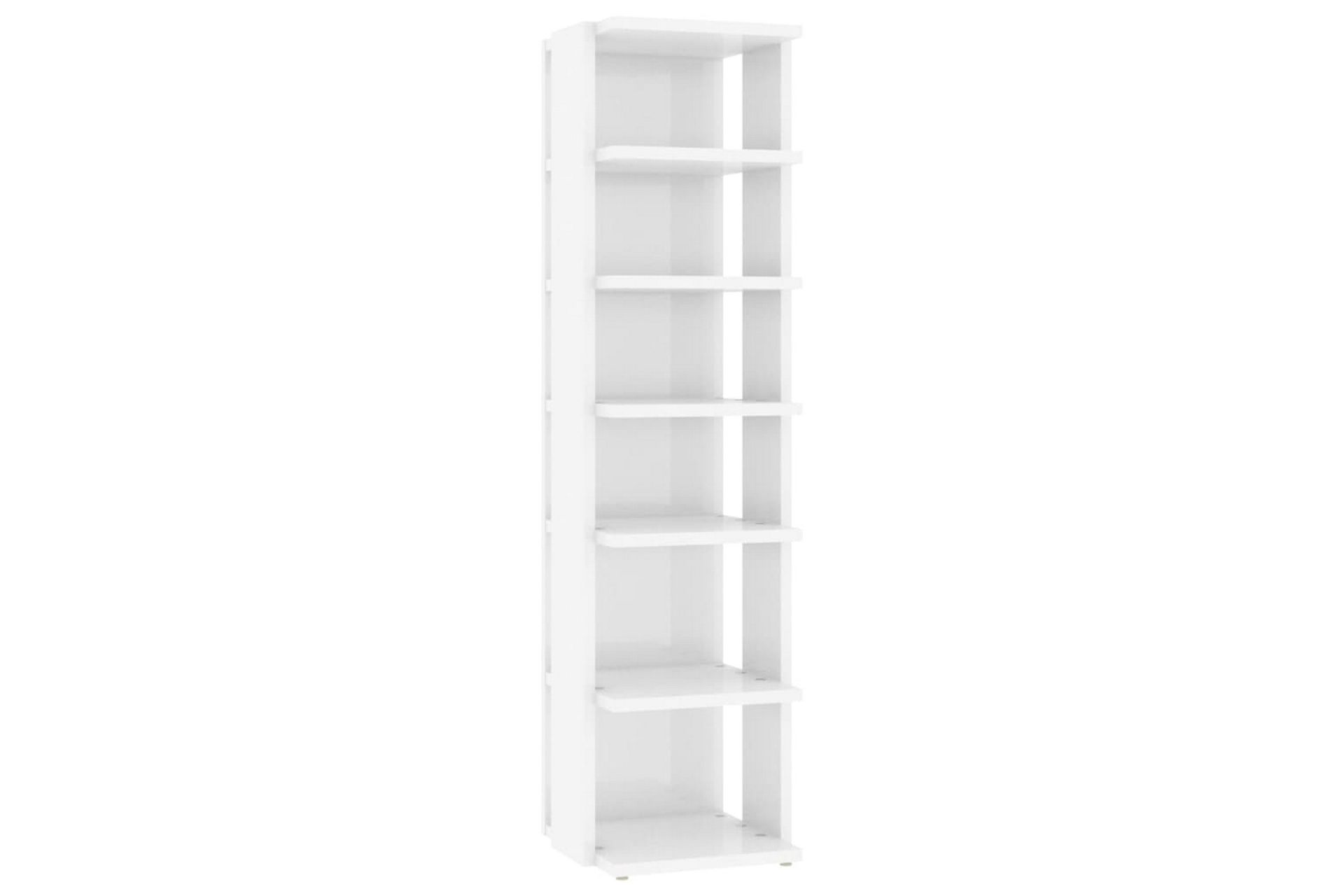 Skoskap 2 stk høyglans hvit 25x27x102 cm - Hvit - Oppbevaring - Skooppbevaring - Skoskap