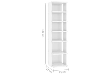 Skoskap 2 stk høyglans hvit 25x27x102 cm - Hvit - Oppbevaring - Skooppbevaring - Skoskap