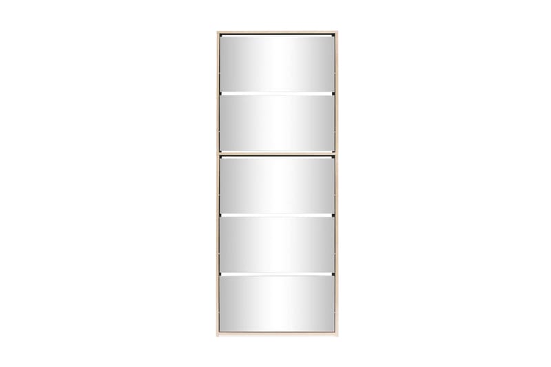 Skoskap 5 hyller speil eik 63x17x169,5 cm - Oppbevaring - Skooppbevaring - Skoskap