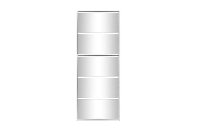 Skoskap 5 hyller speil hvit 63x17x169,5 cm - Oppbevaring - Skooppbevaring - Skoskap
