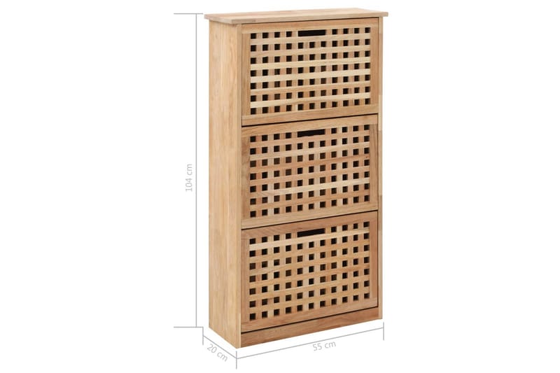 Skoskap 55x20x104 cm heltre valnøtt - Skoskap - Gangoppbevaring - Skooppbevaring