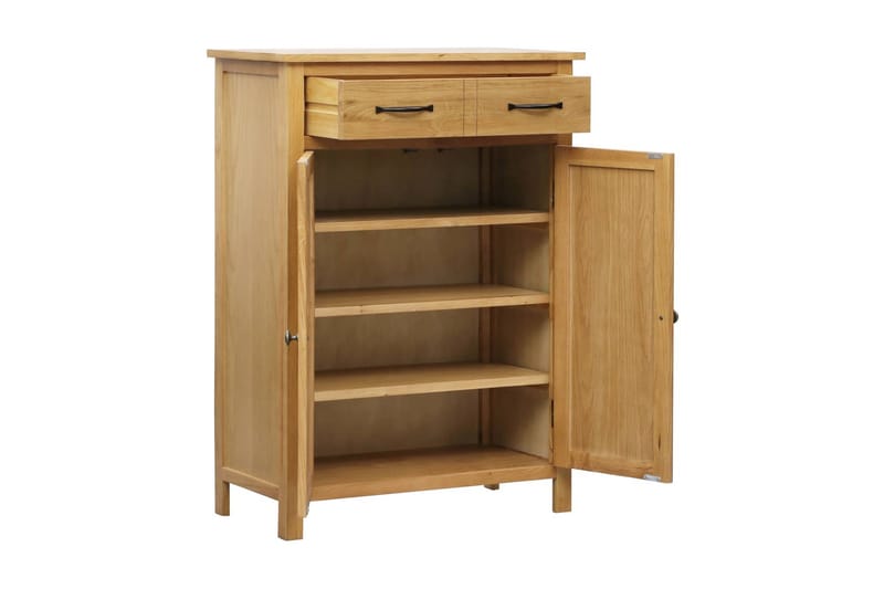 Skoskap 76x37x105 cm heltre eik - Oppbevaring - Skooppbevaring - Skoskap