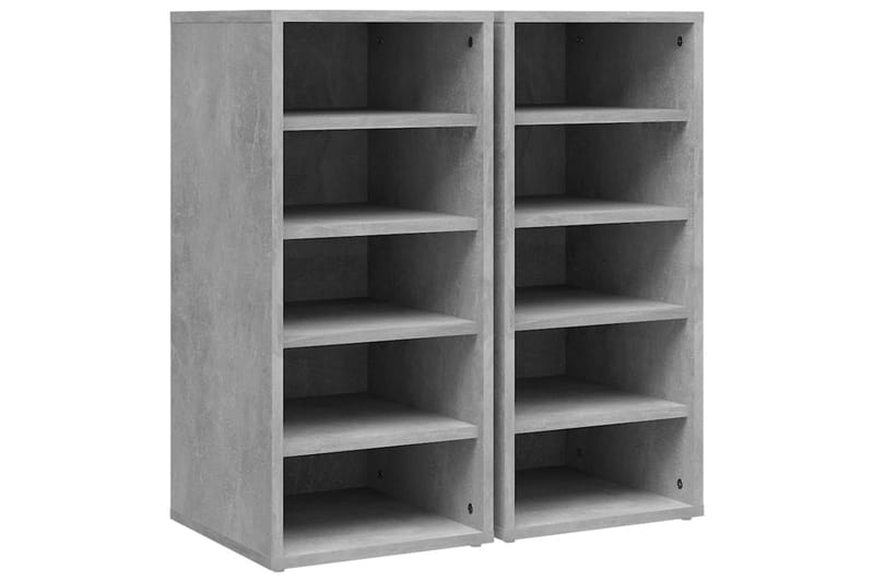 Skoskap betonggrå 2 stk 31,5x35x70 cm sponplate - Grå - Oppbevaring - Skooppbevaring