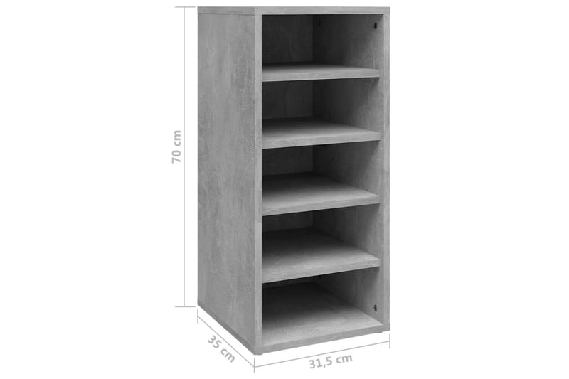 Skoskap betonggrå 2 stk 31,5x35x70 cm sponplate - Grå - Oppbevaring - Skooppbevaring