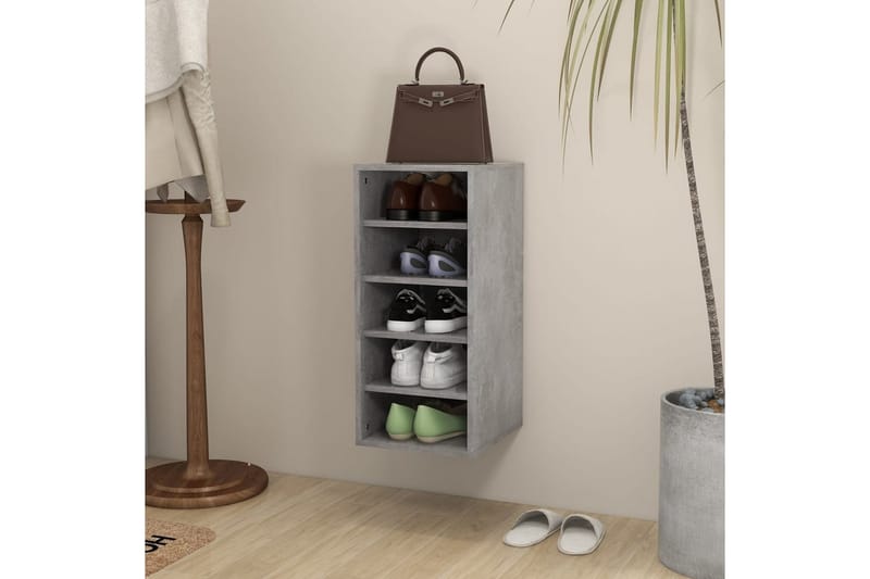 Skoskap betonggrå 31,5x35x70 cm sponplate - Grå - Oppbevaring - Skooppbevaring
