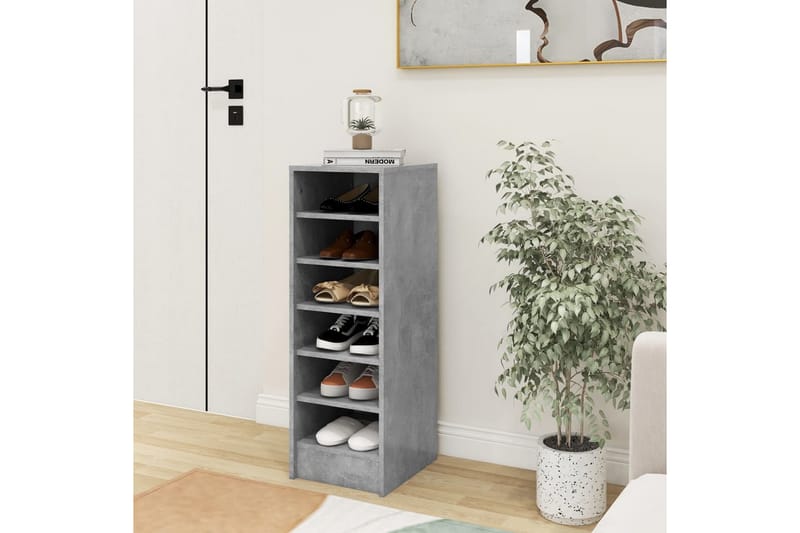 Skoskap betonggrå 31,5x35x90 cm sponplate - Grå - Oppbevaring - Skooppbevaring - Skoskap